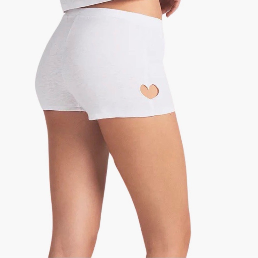 SKIMS White Heart Cutout Short Bike Shorts